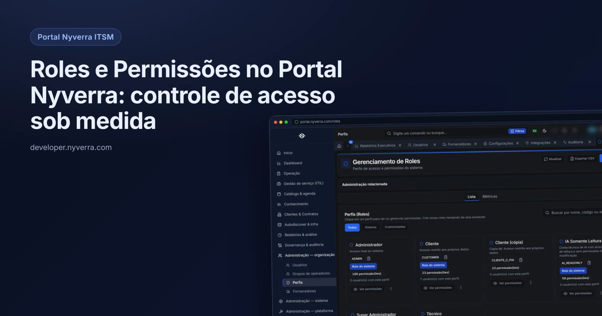 Roles e Permissões no Portal Nyverra: controle de acesso sob medida